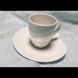 NIB Mikasa Global Cuisine white 6 mocha cup/saucer